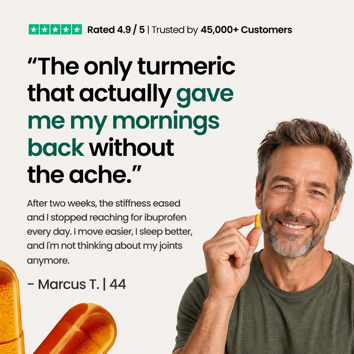 Move More Comfortably with 1,000 mg Turmeric Curcumin